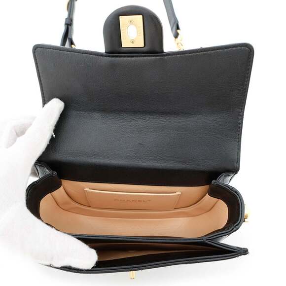 Chanel Chain Shoulder Bag with Coco Mark and Matelasse Lambskin, AS2484, Black - Picture 5 of 16